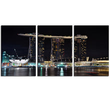 Load image into Gallery viewer, NO FRAME 3pcs night-view-of-singapore-marina-sand Printed Oil Painting On Canvas Oil Painting for Home Decor Wall Decor
