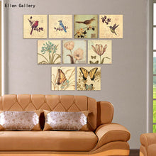 Load image into Gallery viewer, 9 Piece Animal Wall Art Canvas Painting Wall Pictures For Living Room Birds And Flowers Cuadros Decoration Picture 2016 No Frame
