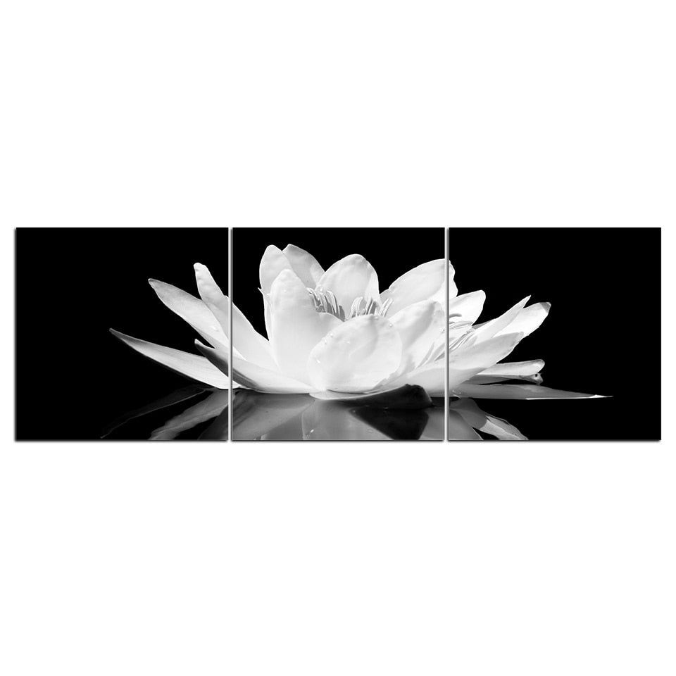 3 pieces abstract Black and white Flower blossom Square Canvas Painting Print On Canvas Wall Art modular pictures living room