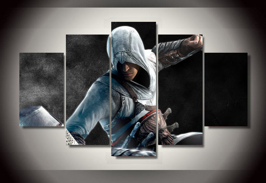 High Quality Framed Printed 5 pieces Assassins Creed Game Painting room decoration print poster picture canvas Free shipping