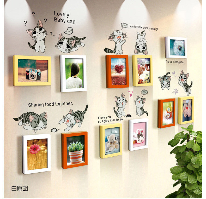 Cat Decal and photo frames - WallDecal
